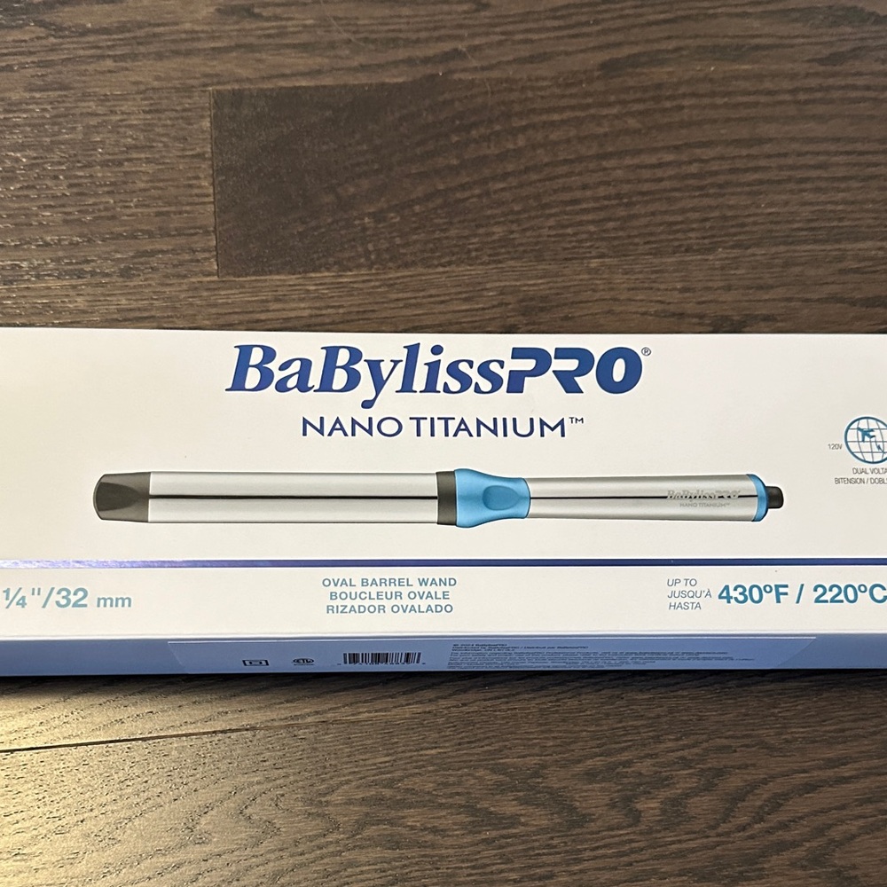 BaBylissPRO Nano Titanium Curling Wand - Silver and Blue